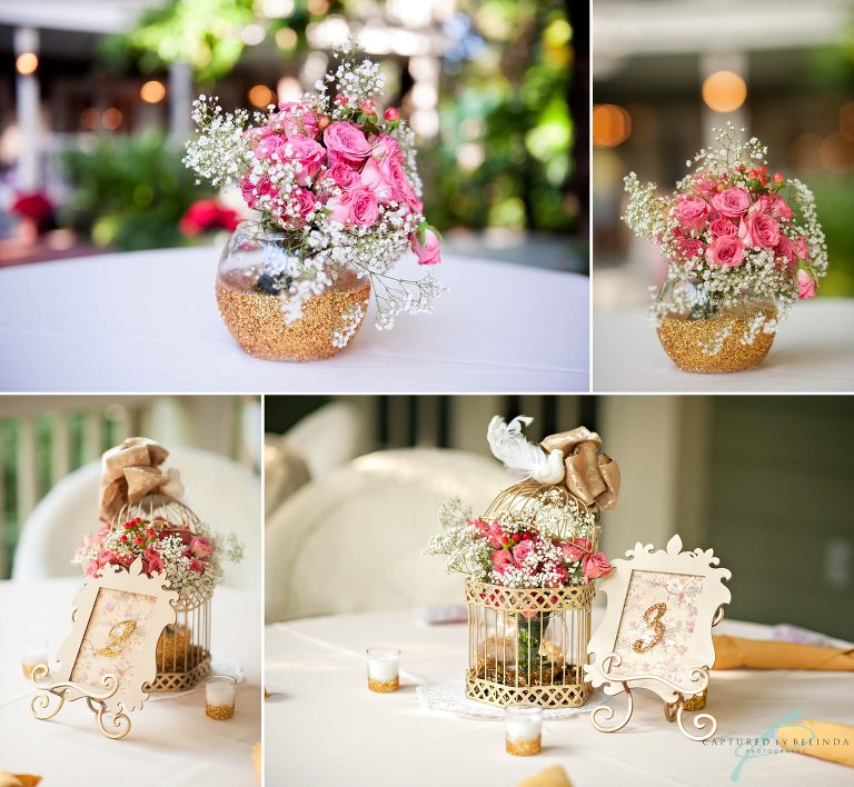 courtyard at lake lucerne wedding reception details