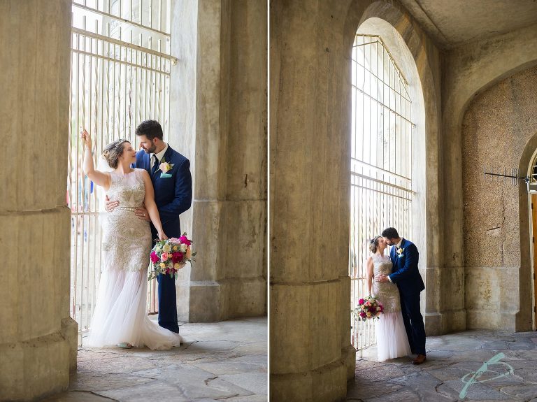 Hollis Gardens Wedding bride and groom portraits