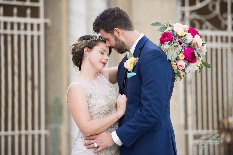 Hollis Gardens Wedding bride and groom portraits
