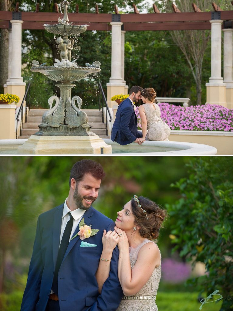 Hollis Gardens Wedding bride and groom portraits