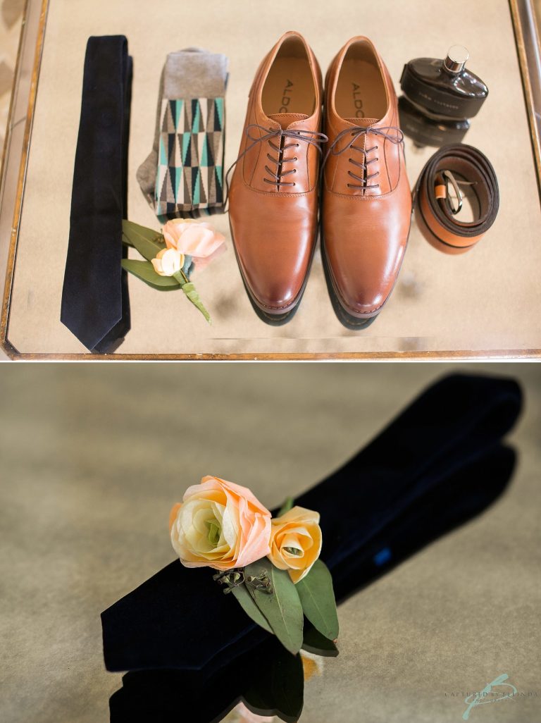 Hollis Gardens Wedding groom details
