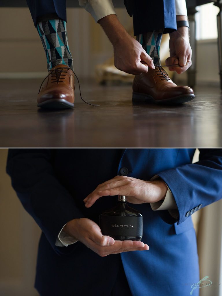 Hollis Gardens Wedding groom details