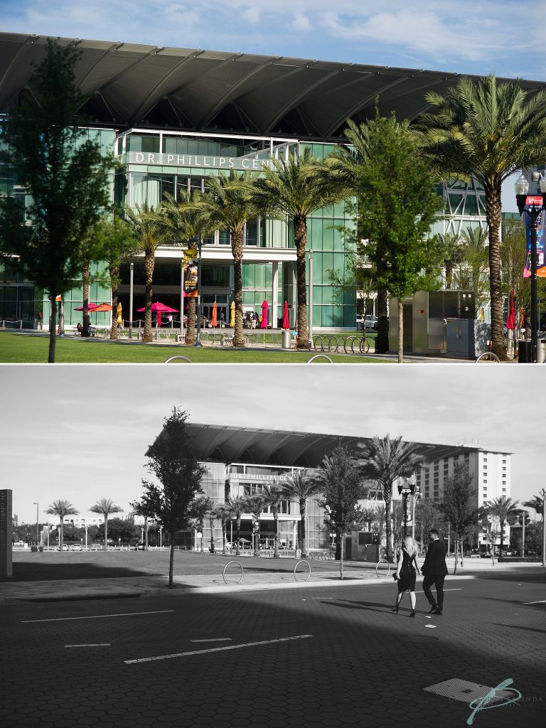 downtown orlando engagement photographer dr phillips performing arts center photography