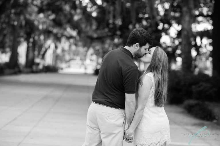 Forsyth park savannah engagement foutain in park