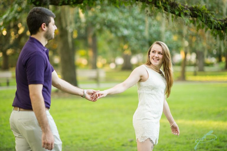 Forsyth park savannah engagement session