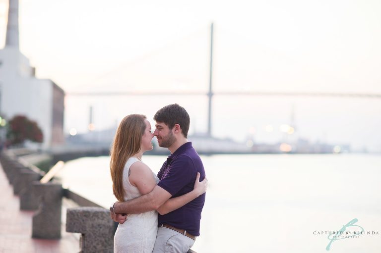downtown savannah engagement session riverfront engagements