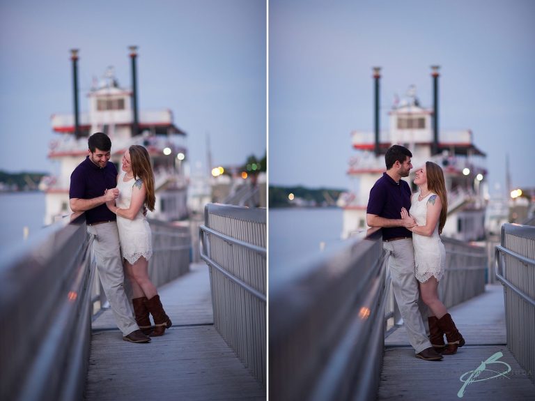 downtown savannah engagement session riverfront engagements