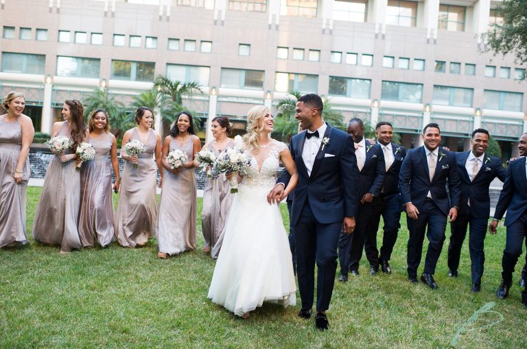 bridal party citrus club wedding