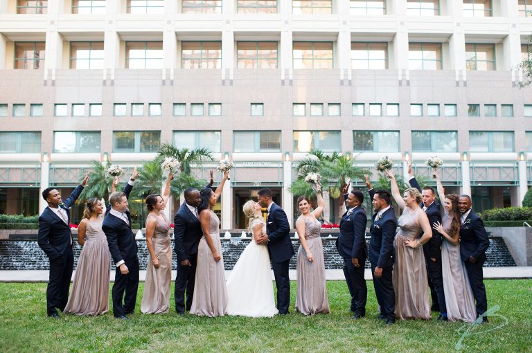 bridal party citrus club wedding