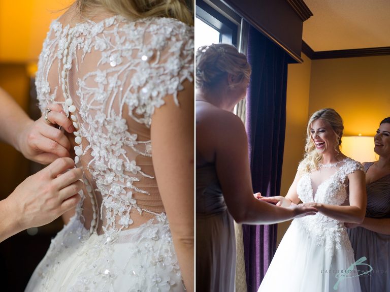 bride getting ready and details citrus club wedding