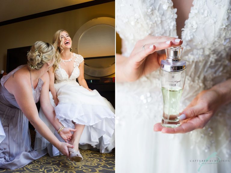 bride getting ready and details citrus club wedding