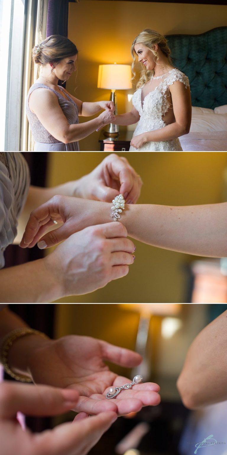 bride getting ready and details citrus club wedding